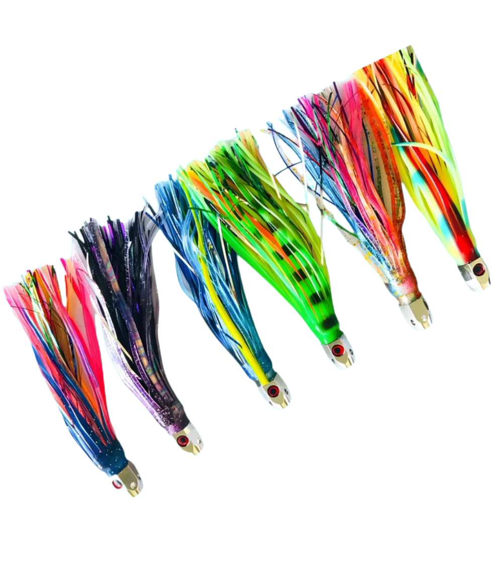 H2O Mini Hex Tinsel Rigged Trolling Lure with 6/0 Hook 200LB Leader