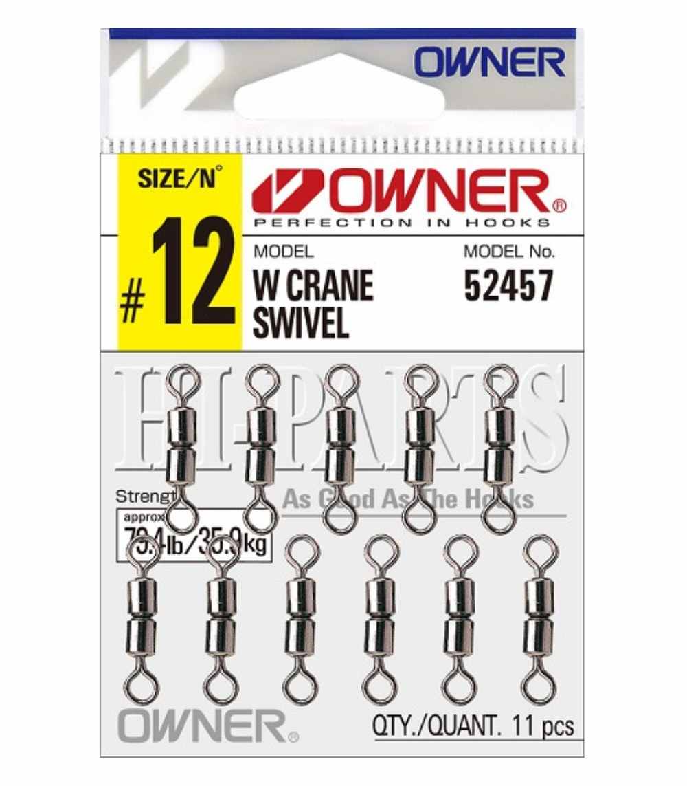 Owner W Crane Swivel 52457 – High Strength Rolling Fishing Swivel for Saltwater & Jigging