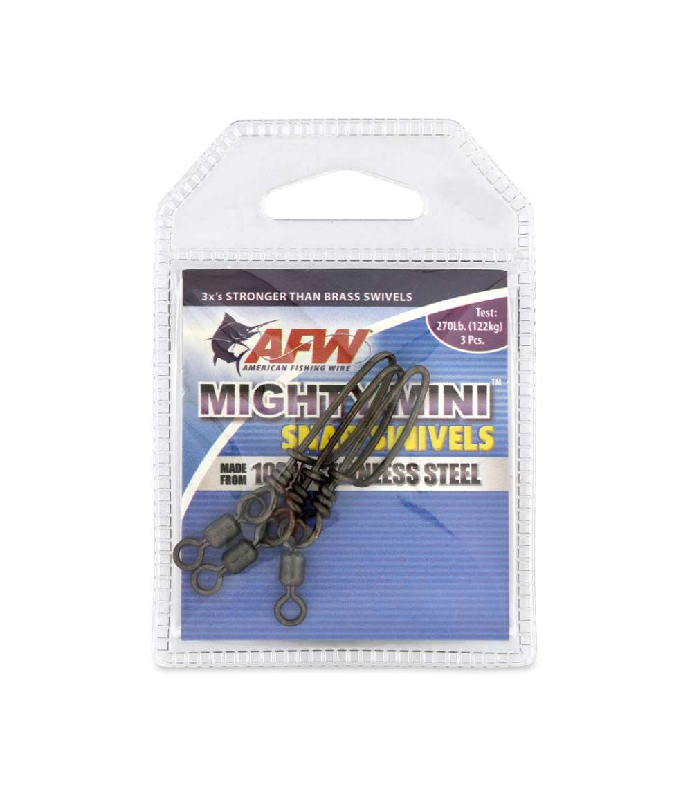 AFW Mighty Mini Stainless Steel Snap Swivels Size #2 – 270 lb / 122 kg, Gunmetal Black, 3 pcs