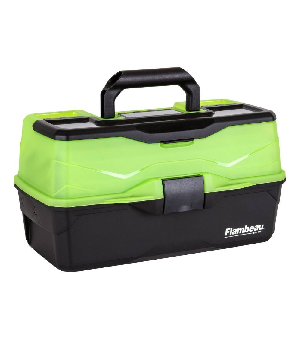 Flambeau 6383FG 3-Tray Classic Tackle Box Frost Green – Portable Fishing Tackle Organizer with 32 Compartments