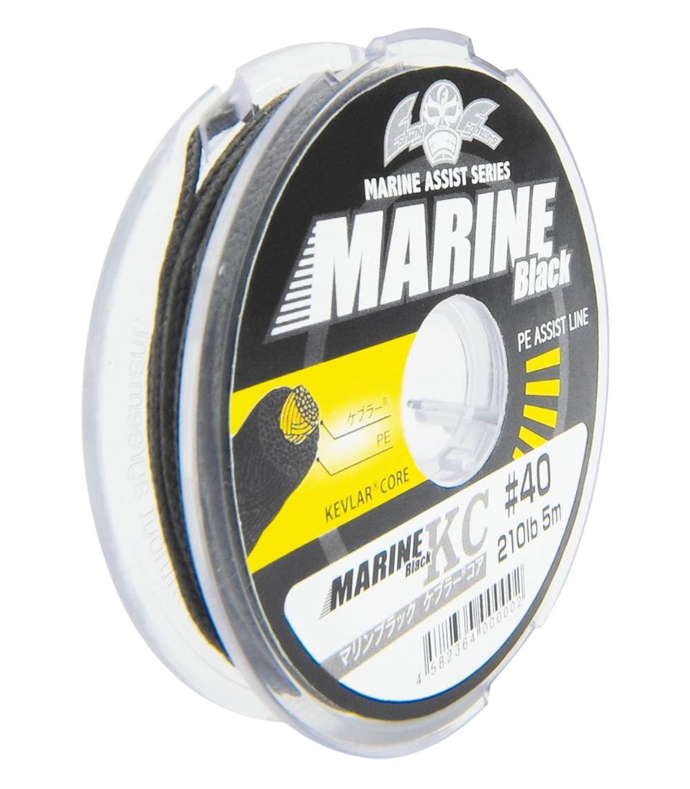 Fishing Fighters Marine Black KC Kevlar Core Assist Line, Black