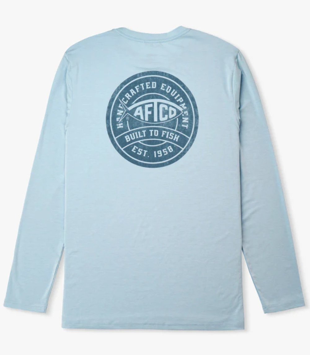 AFTCO Men’s Ocean Bound UPF 40 Long Sleeve Performance Shirt – Dusk Heather
