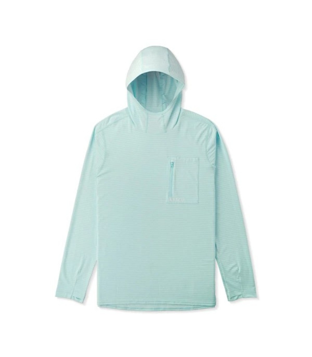 AFTCO Men’s Channel UPF 40 Hooded Performance Fishing Shirt – Shoreline Blue