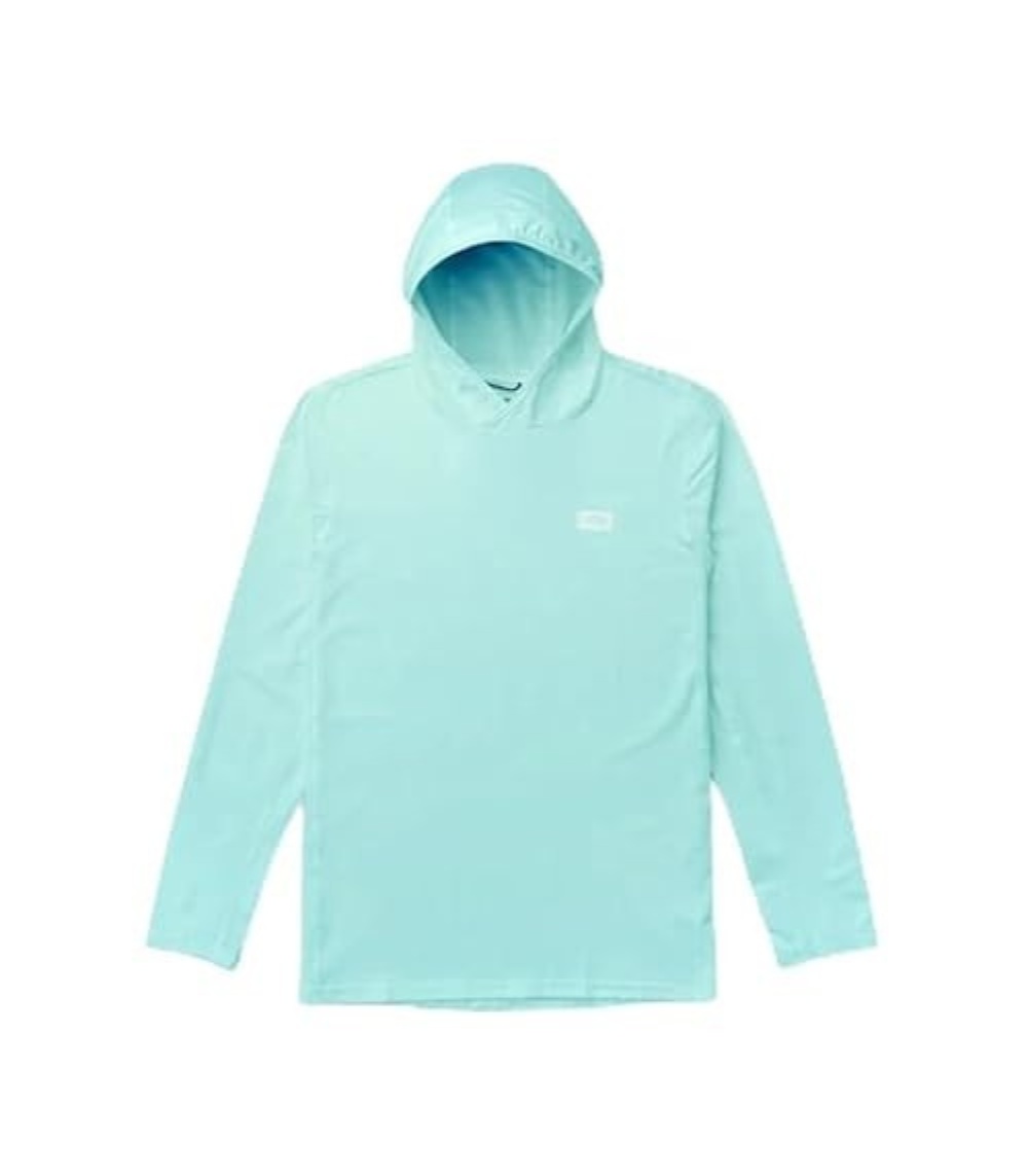AFTCO Men’s Air-O Mesh UPF 50 Hooded Performance Shirt Shoreline Blue Heather