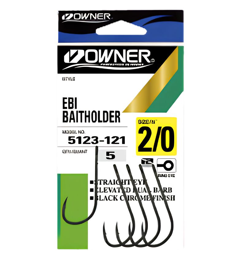 Owner EBI Baitholder 5123 Single Fishing Hook | Black Chrome