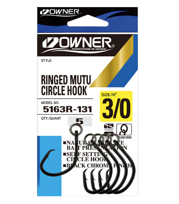 Owner Ringed Mutu Circle Hook 5163R Pocket Pack