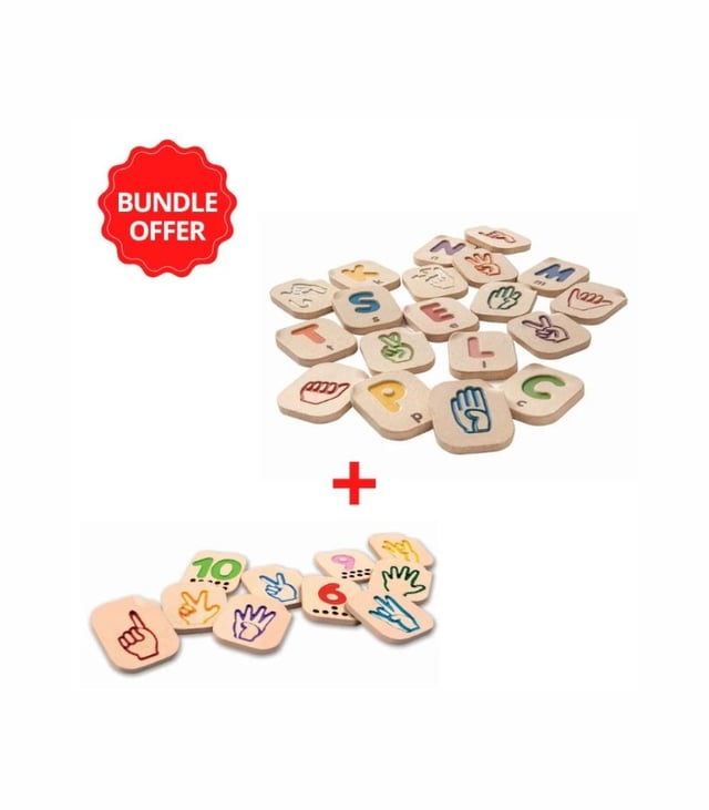 PlanToys Hand Sign Alphabet and Numbers Bundle