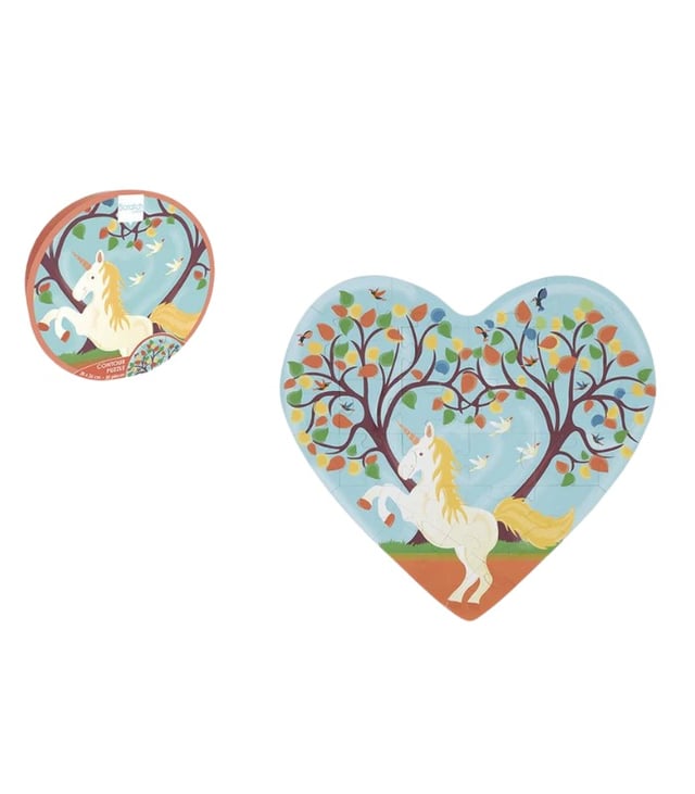 Scratch Europe Heart With Unicorn Contour Puzzle