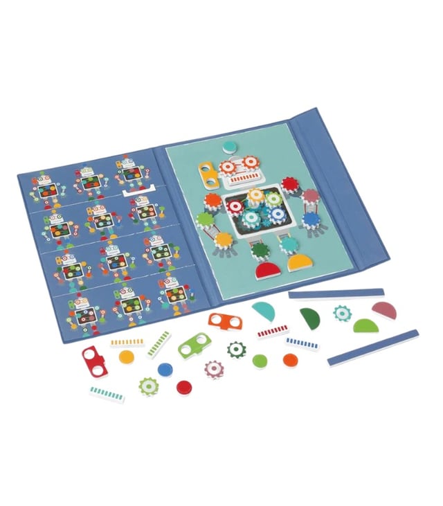 Scratch Europe Colors and Shapes- Robot Magnetic Book, Educational Magnetic Activity for Kids