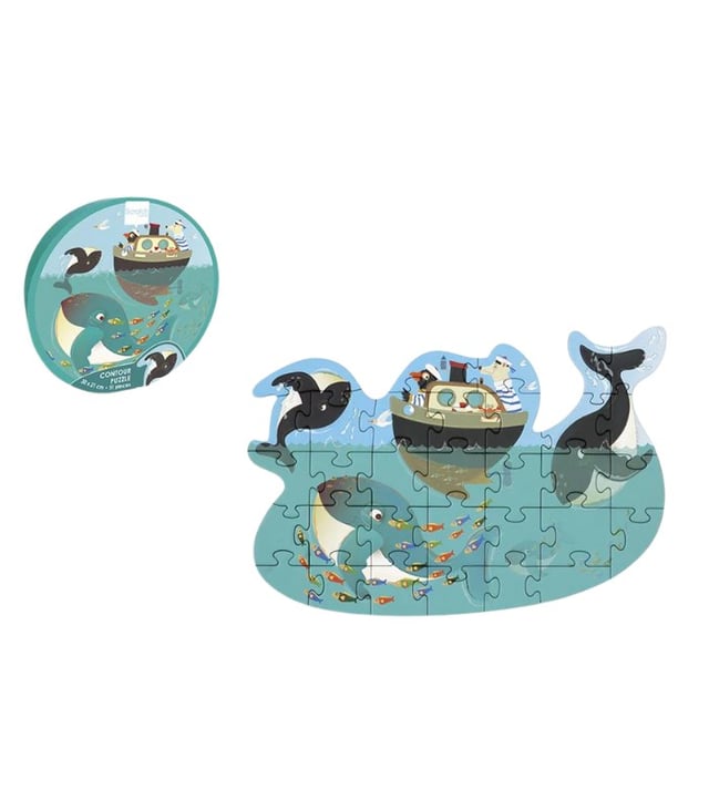Scratch Europe Whales  Contour Puzzle