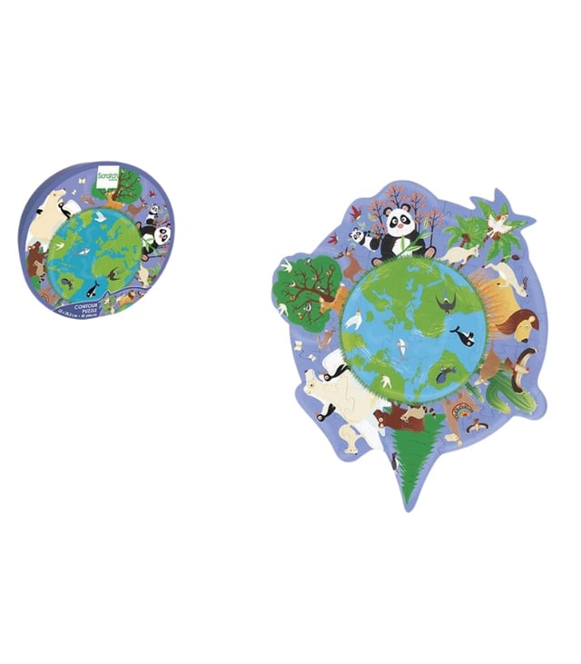 Scratch Europe World Contour Puzzle