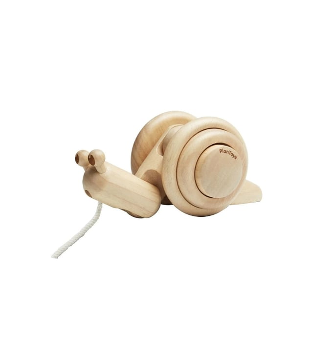 PlanToys Pull Along Snail-Natural