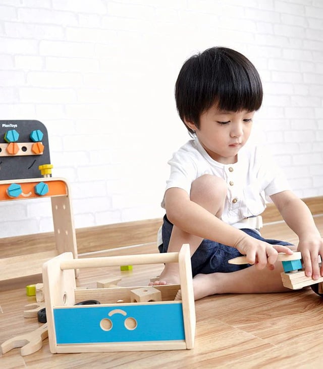 PlanToys Wooden Robot Tool Box