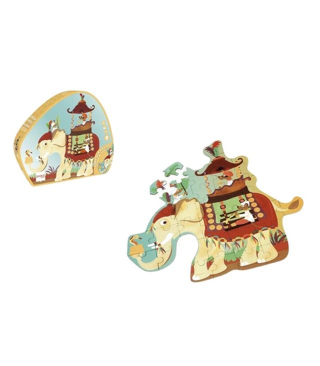 Scratch Europe Elephant Contour Puzzle 37 Pieces