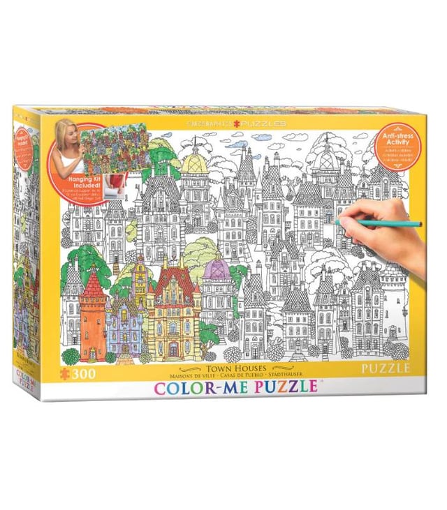 EuroGraphics Color Me Town Houses 300 Pieces Puzzle