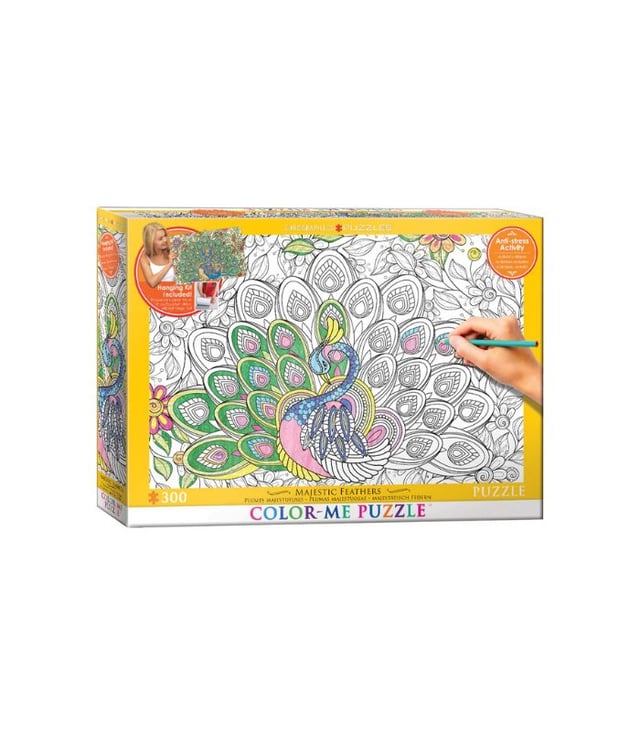 EuroGraphics Color Me Majestic Feathers 300 Pieces Puzzle