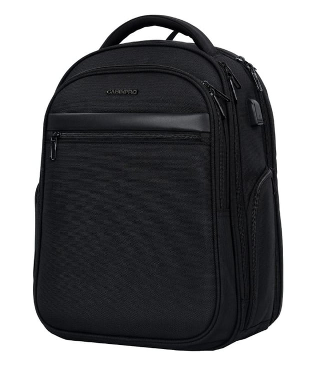 CabinPro Premium Backpack, Water-Resistant, 180° Opening, USB Port, for Travel, Business, Casual, and College, Model CP012