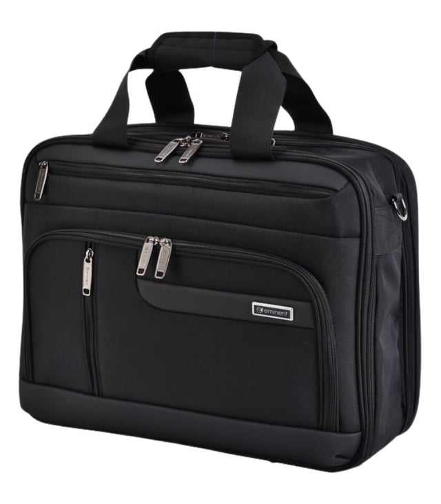 Eminent 17-Inch Lightweight Polyester Shoulder Laptop Bag, 180° Opening, Water-Resistant, Unisex for Business and Travel, Model V368B