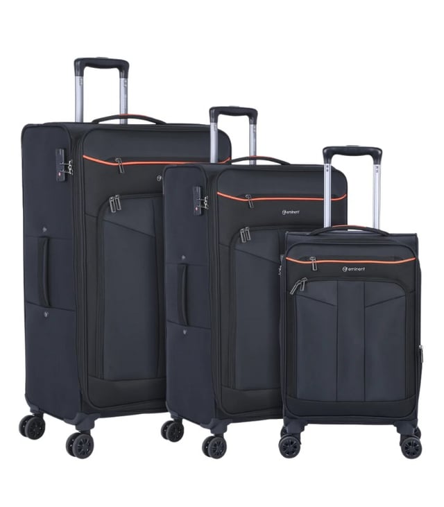 Eminent 3-Piece Soft Luggage Set, Lightweight Expandable Trolleys with Spinner Wheels & TSA Lock, Model E788-3