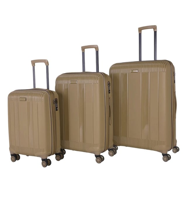Summit 3-Piece Hard Shell Luggage Set, Lightweight PP Trolley Bags with 4 Spinner Wheels for Unisex Travel, Model  PP704T4-3