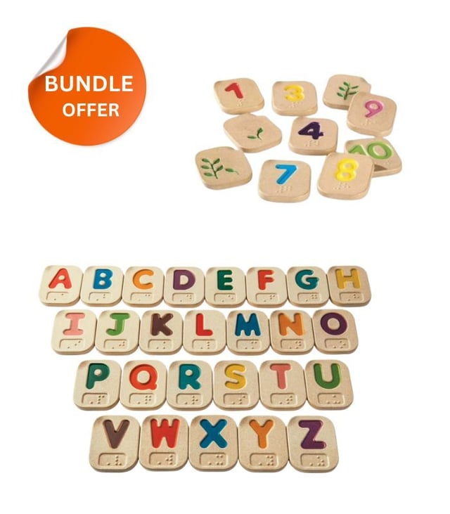 Buy 1 Braille Alphabet A to Z Set and Get 1 Braille Numbers 1 to 10 Set Free