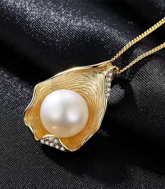 Myrtilus 18K Gold-Plated Freshwater Pearl Necklace-Natural Pearls on Adjustable Chain
