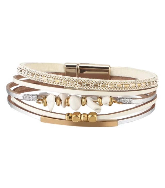 Myrtilus Adjustable Leather Wrap Bracelet – Handmade with Stainless Steel and Magnetic Closure