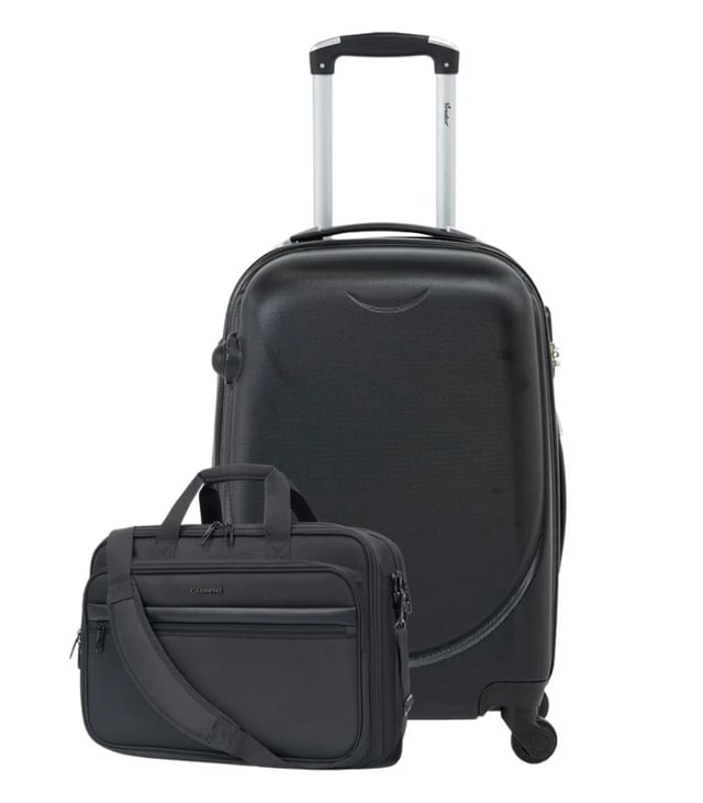 Senator Travel Combo, 24-Inch Trolley Bag with Matching Laptop Bag for Unisex Use, Model KH134-24_BLK + CP011