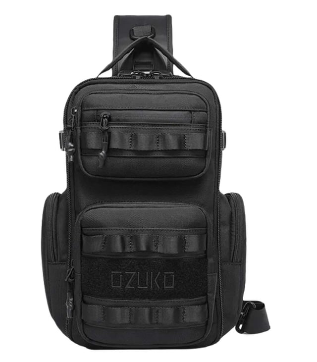 OZUKO 9812 Crossbody Sling Chest Bag – Anti-Theft Lock, Breathable Back Panel