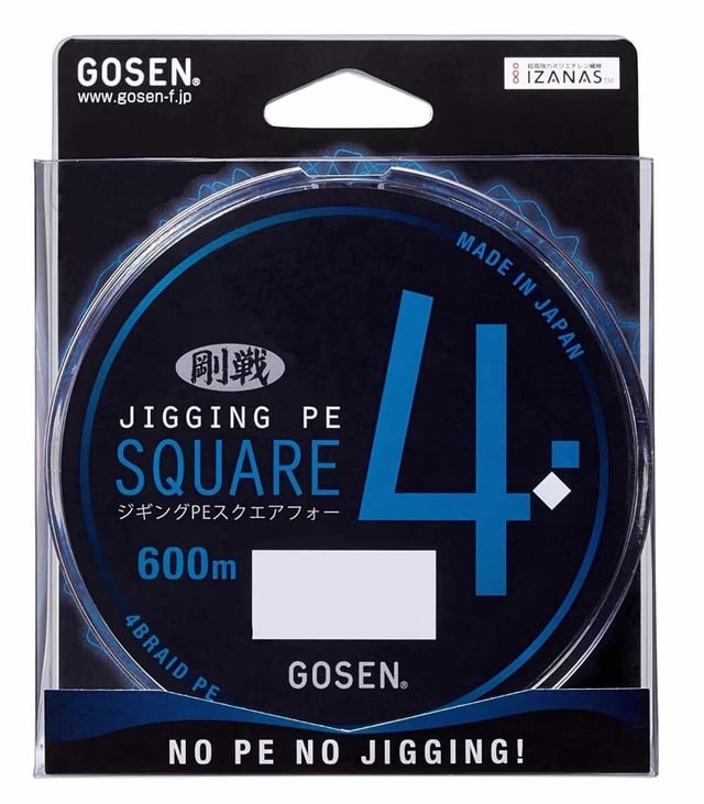 Gosen Jigging PE Square 4 Braided Fishing Line – 600m Multicolor Jigging Braid