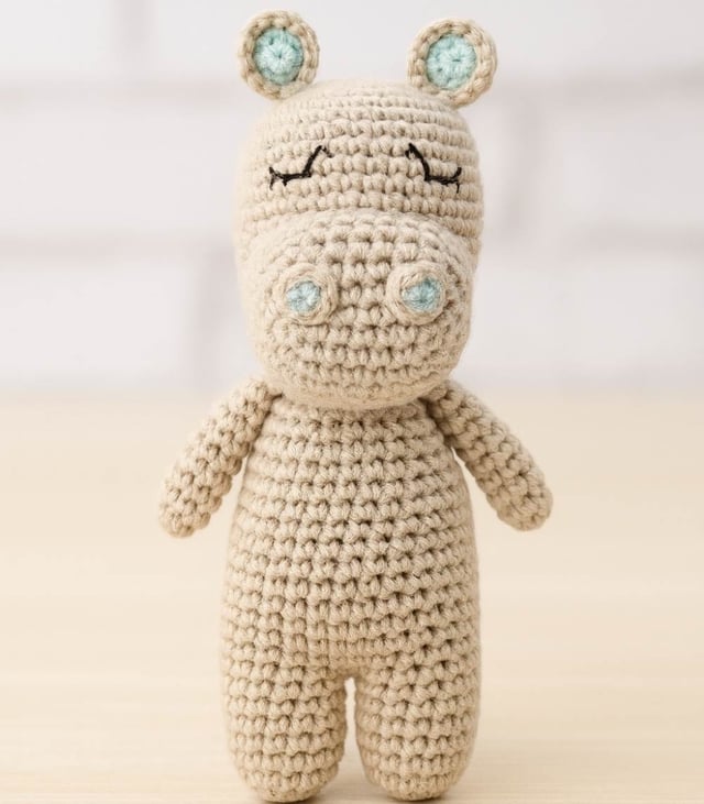 Myrtilus Crochet Hippo Stuffed Toy – Handmade in Cotton