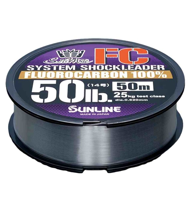 Sunline SaltiMate System Shock Leader FC Line – High Sensitivity Fluorocarbon, Natural Clear
