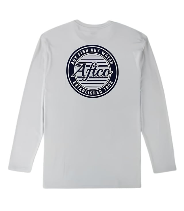 AFTCO Men’s Ocean Bound UPF Long Sleeve Performance Shirt – Oyster Gray Heather