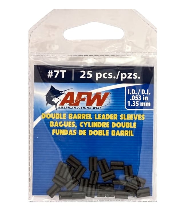 AFW Thin Wall Double Barrel Sleeves Black Oxidized, Big Game Leader Crimp Sleeves
