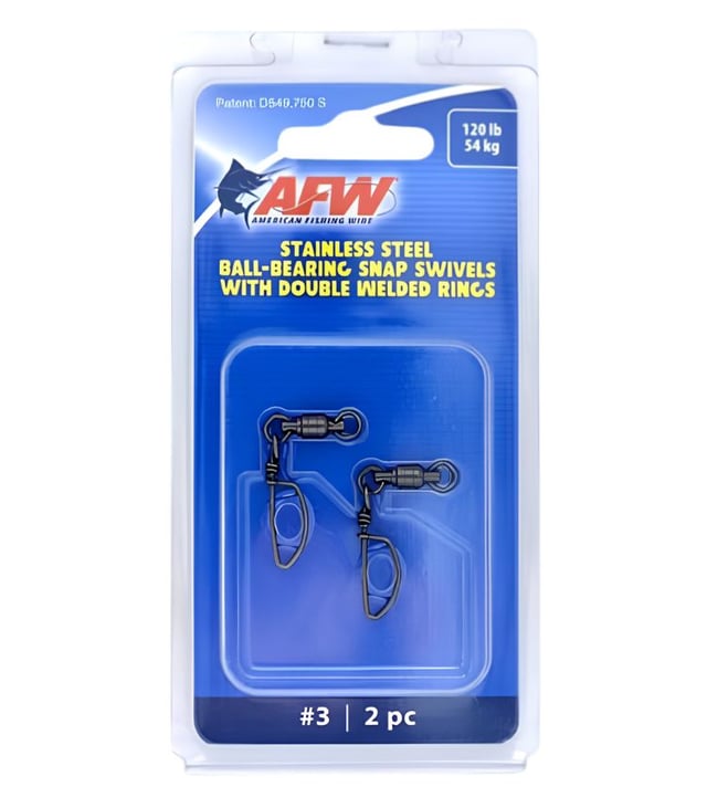 AFW Stainless Steel Ball Bearing Snap Swivel, Heavy-Duty Offshore Fishing Swivel