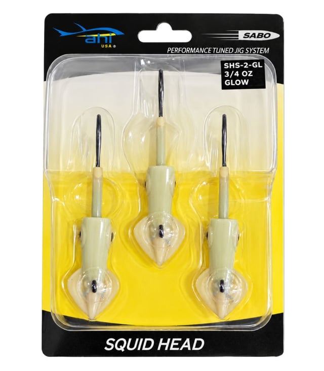 AHI USA Sabo Squid Head Glow Jig Heads