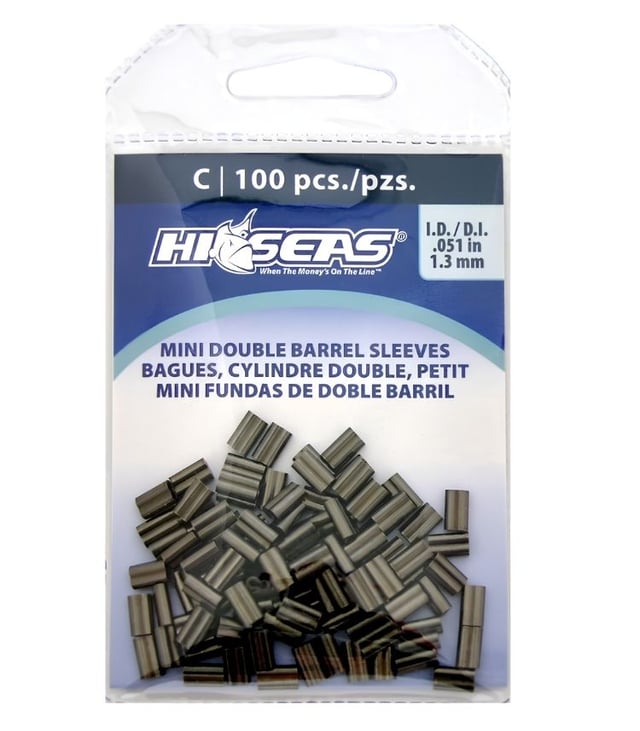 HI-SEAS Mini Double-Barrel Copper Sleeves Black for Fishing Leader Rigging